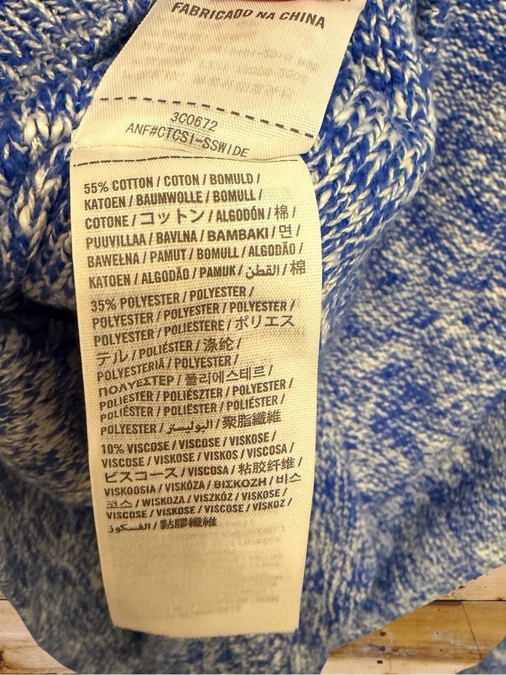 Hollister Blue White Marled Crewneck Logo Knit Sweater Preppy Resort Size XL - Picture 6 of 6
